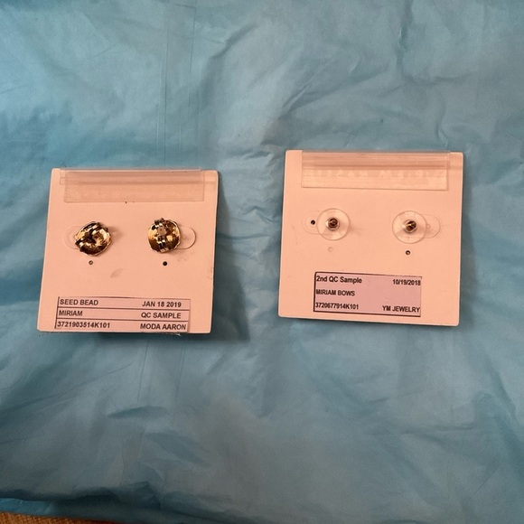 2 Miriam Haskell Drop Dangle Earrings-Seed Bead And Miriam Bows New​​ - Picture 4 of 13